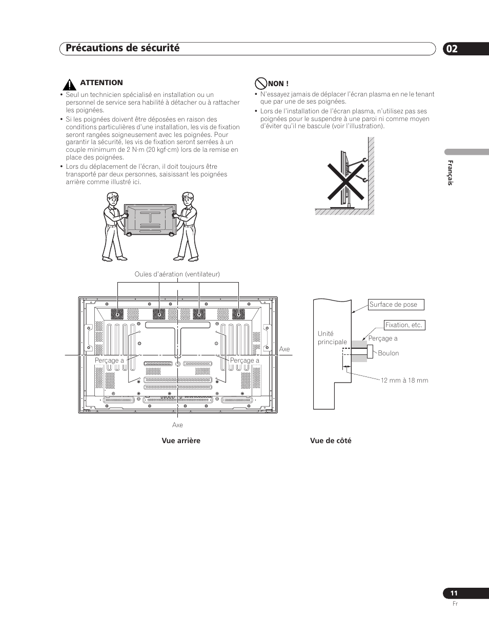 Précautions de sécurité 02 | Pioneer PDP-5000EX User Manual | Page 49 / 230