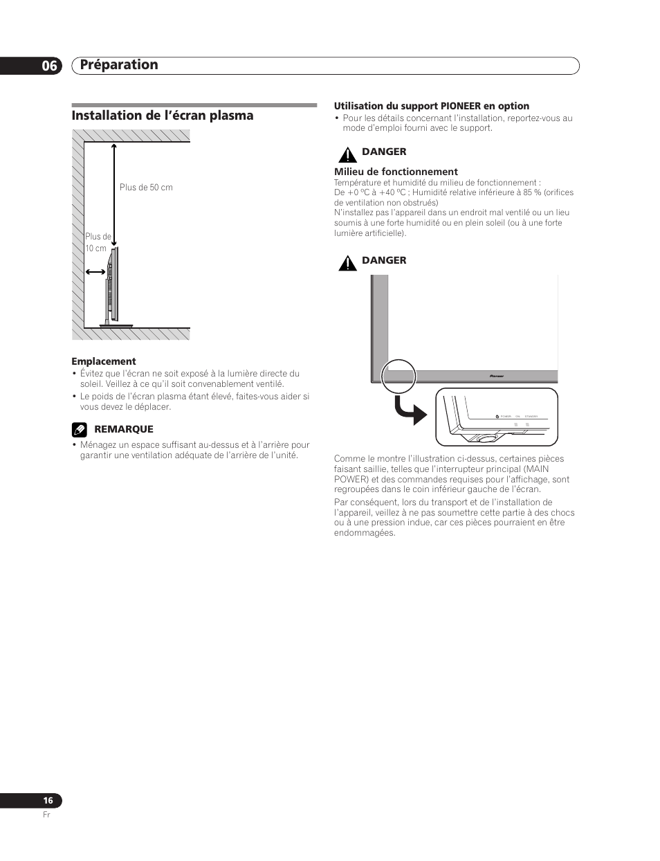 Installation de l’écran plasma, Préparation 06 préparation | Pioneer PDP-5000EX User Manual | Page 54 / 230