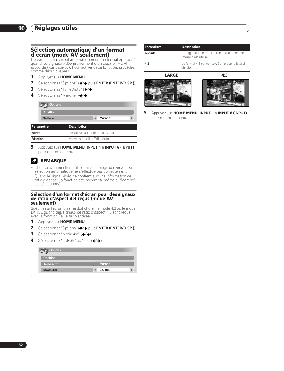 Réglages utiles 10 | Pioneer PDP-5000EX User Manual | Page 70 / 230