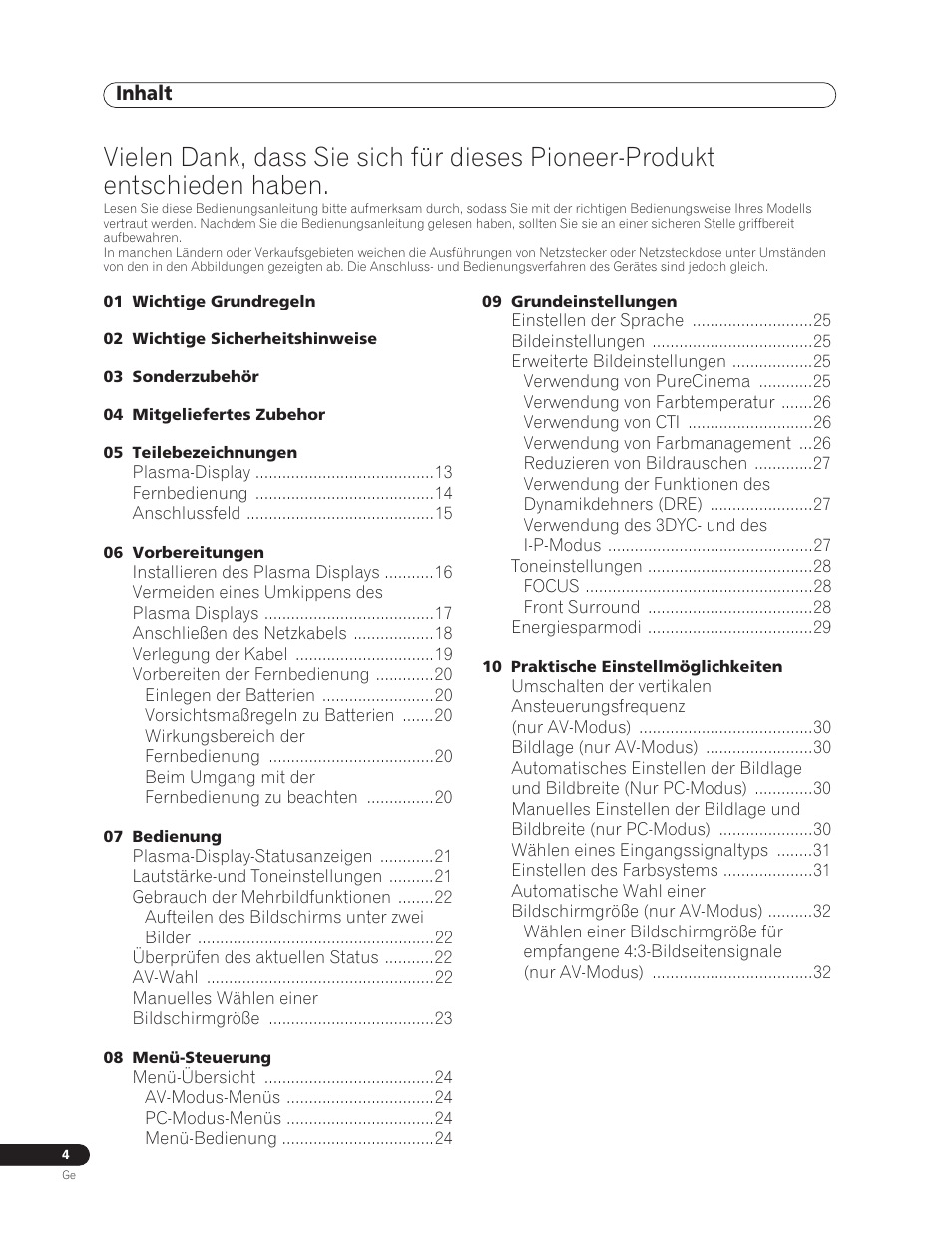 Bedienungsanleitung | Pioneer PDP-5000EX User Manual | Page 80 / 230