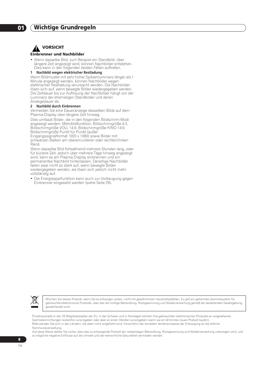 Wichtige grundregeln 01 | Pioneer PDP-5000EX User Manual | Page 84 / 230