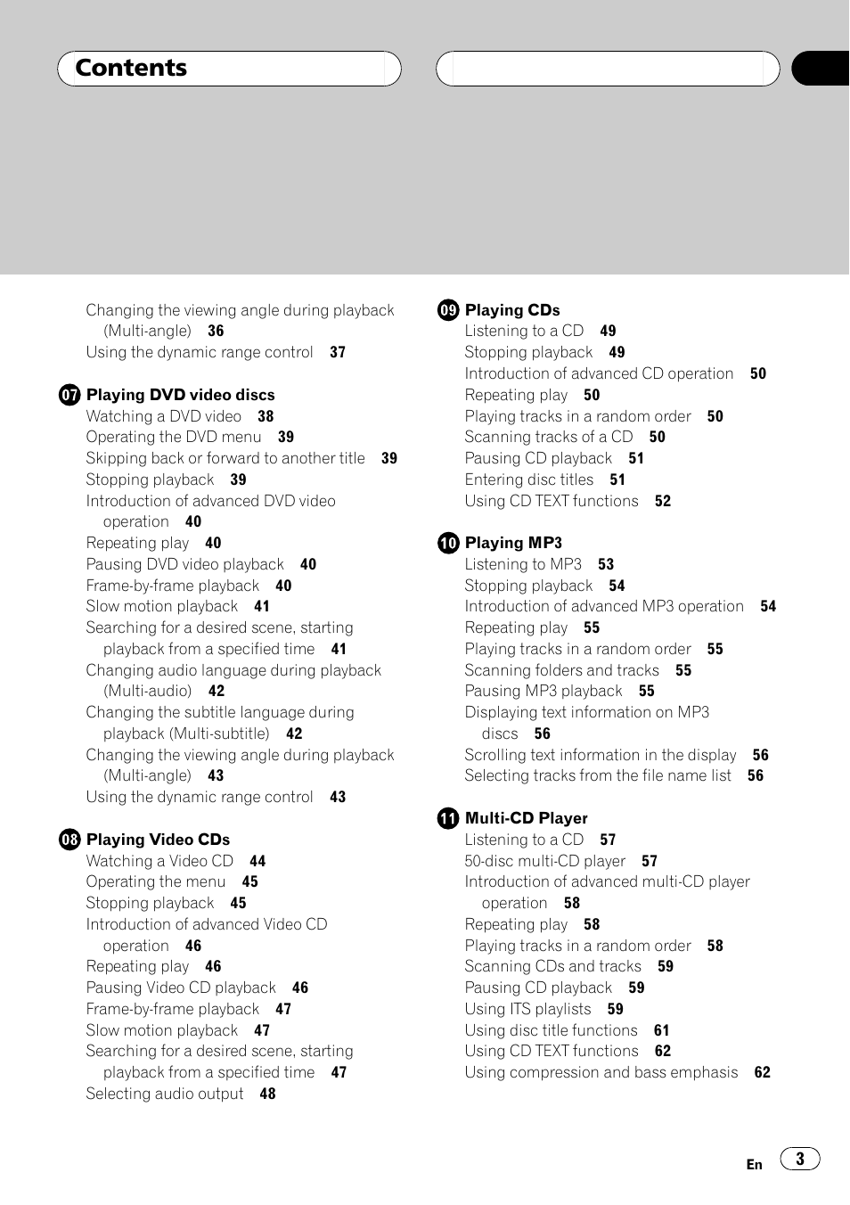 Pioneer AVH-P7600D User Manual | Page 3 / 112