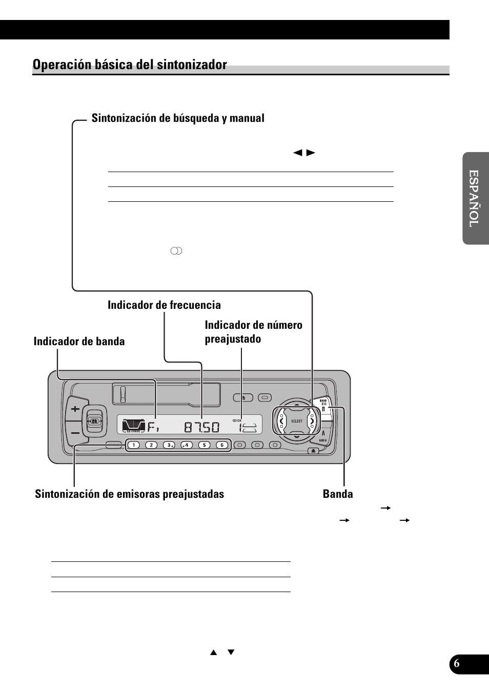 Operación básica del sintonizador, Sintonización de búsqueda y manual, Sintonización de emisoras preajustadas | Banda | Pioneer KEH-P4950 User Manual | Page 33 / 80