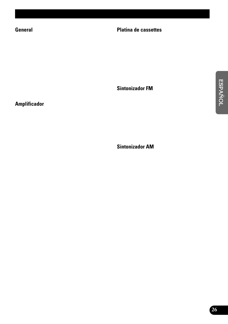 Especificaciones | Pioneer KEH-P4950 User Manual | Page 53 / 80