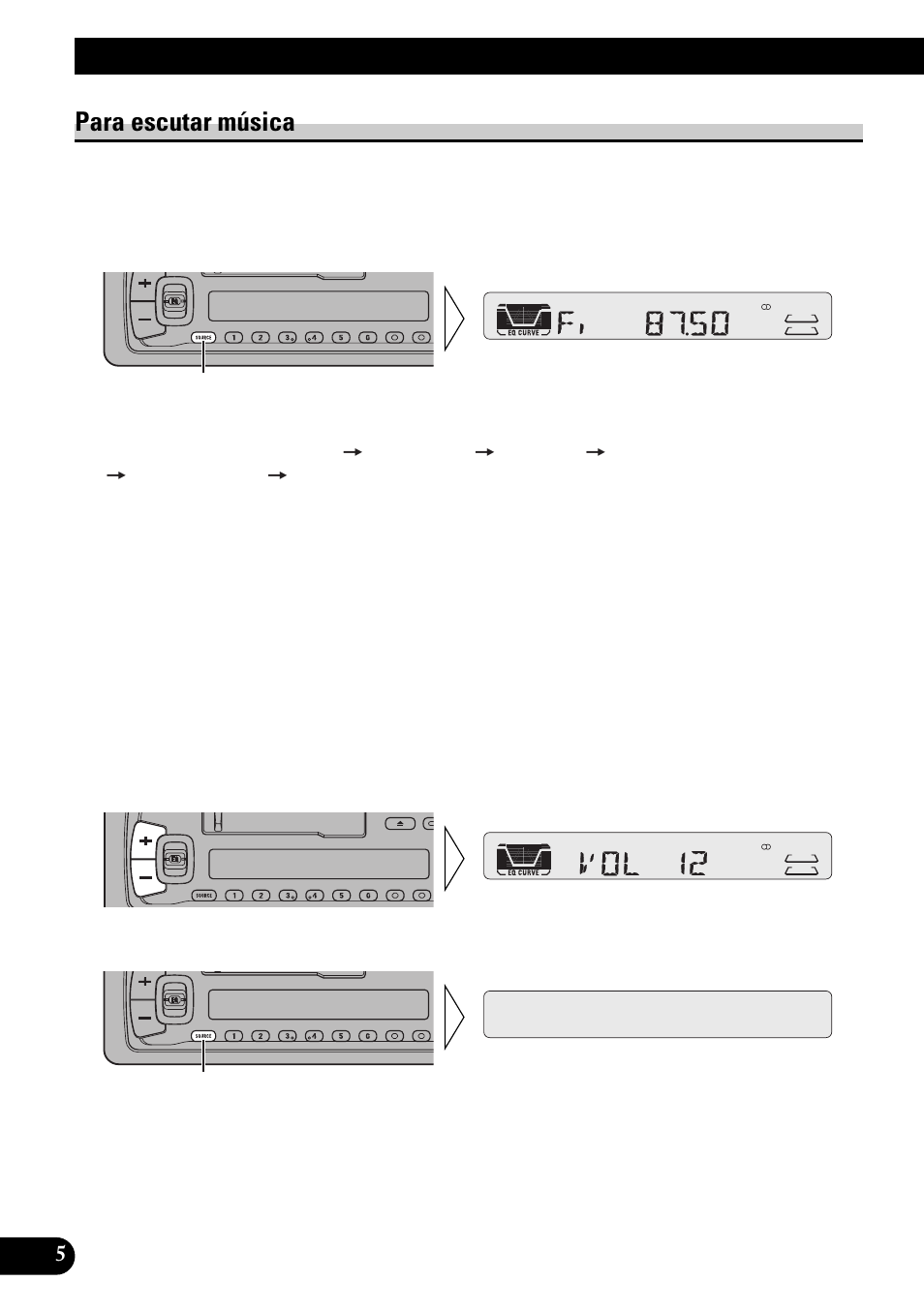Operações básicas, Para escutar música | Pioneer KEH-P4950 User Manual | Page 58 / 80