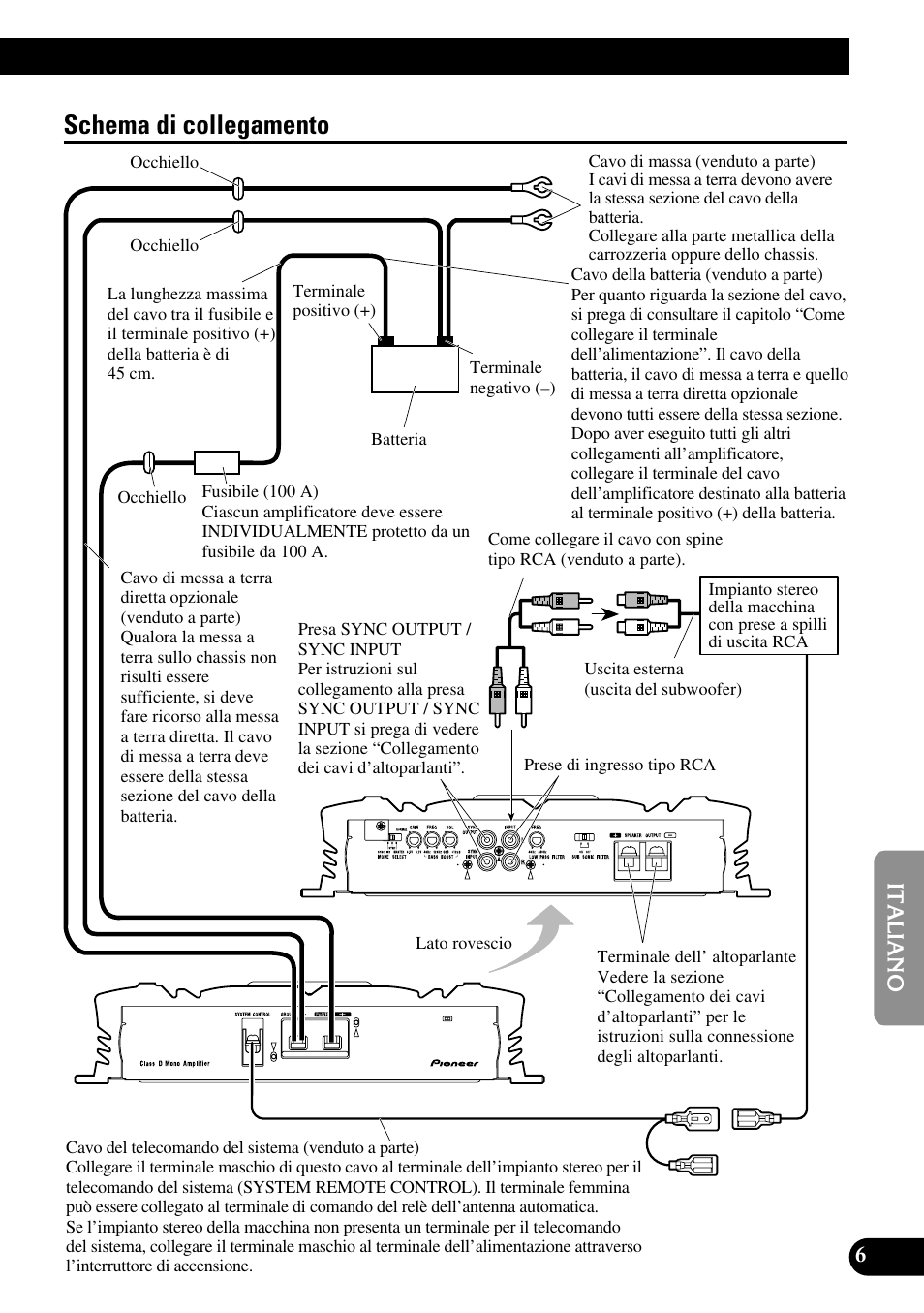 Schema di collegamento | Pioneer PRS-D3000SPL User Manual | Page 63 / 86
