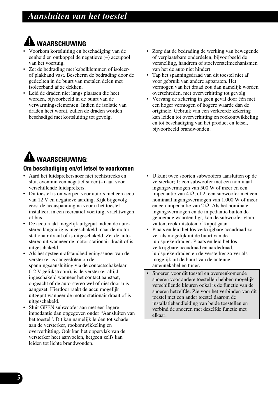 Aansluiten van het toestel | Pioneer PRS-D3000SPL User Manual | Page 76 / 86