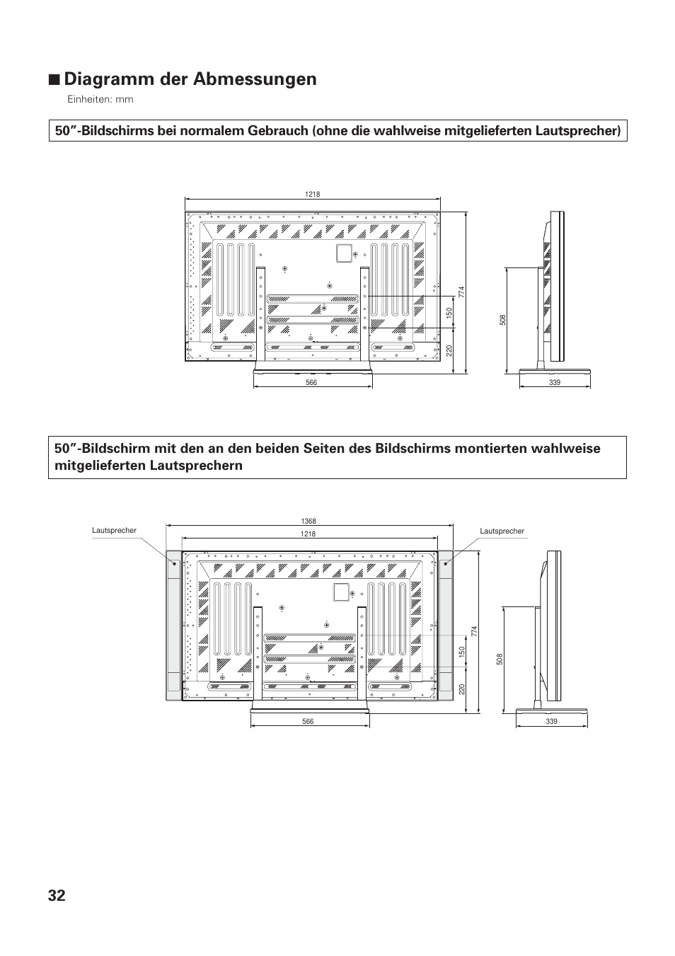7 diagramm der abmessungen | Pioneer PDK-TS01-L User Manual | Page 32 / 76