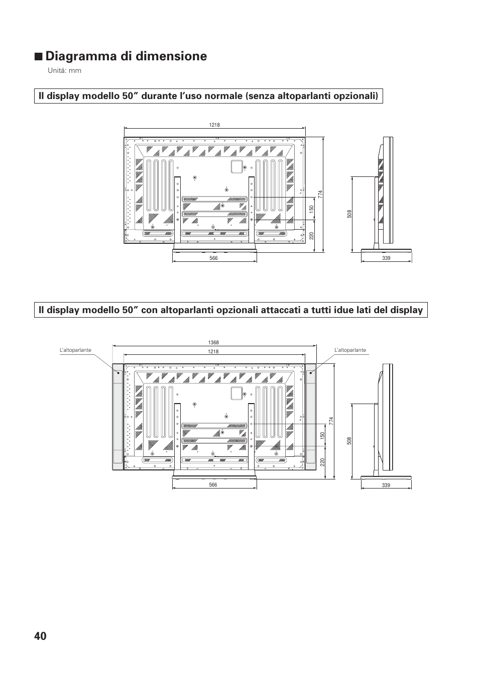 7 diagramma di dimensione | Pioneer PDK-TS01-L User Manual | Page 40 / 76