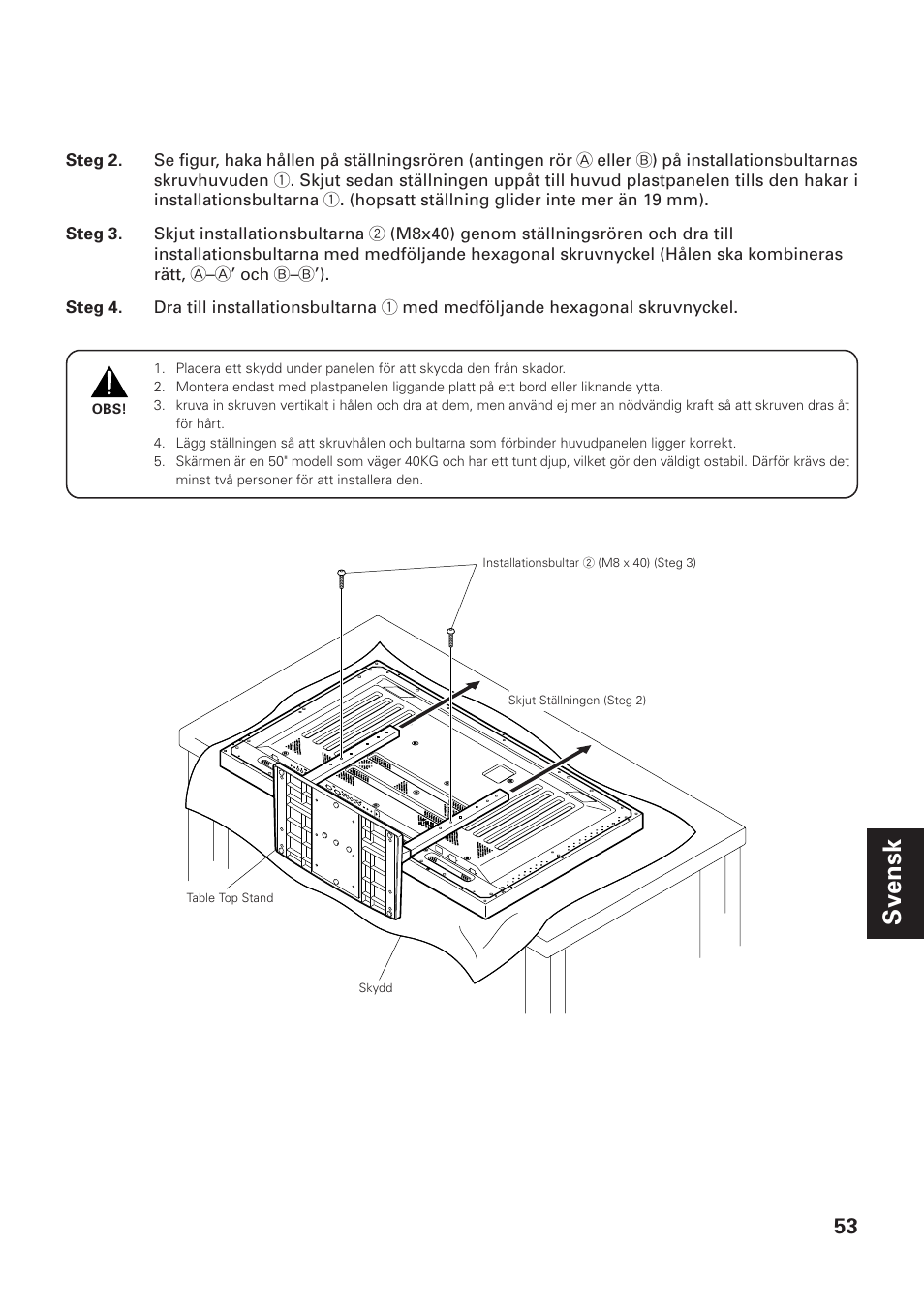 Svensk | Pioneer PDK-TS01-L User Manual | Page 53 / 76