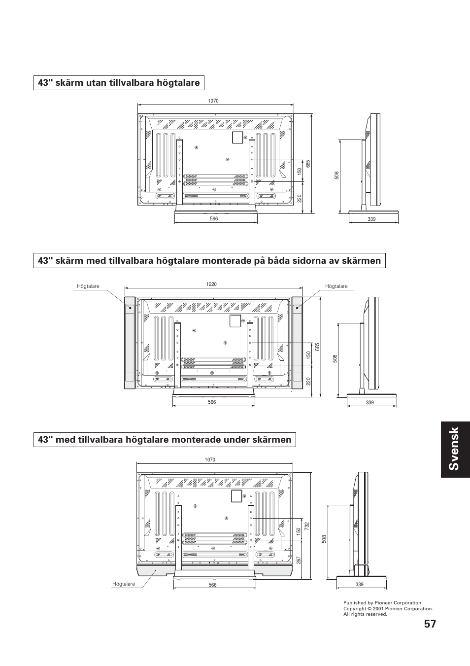 Svensk | Pioneer PDK-TS01-L User Manual | Page 57 / 76