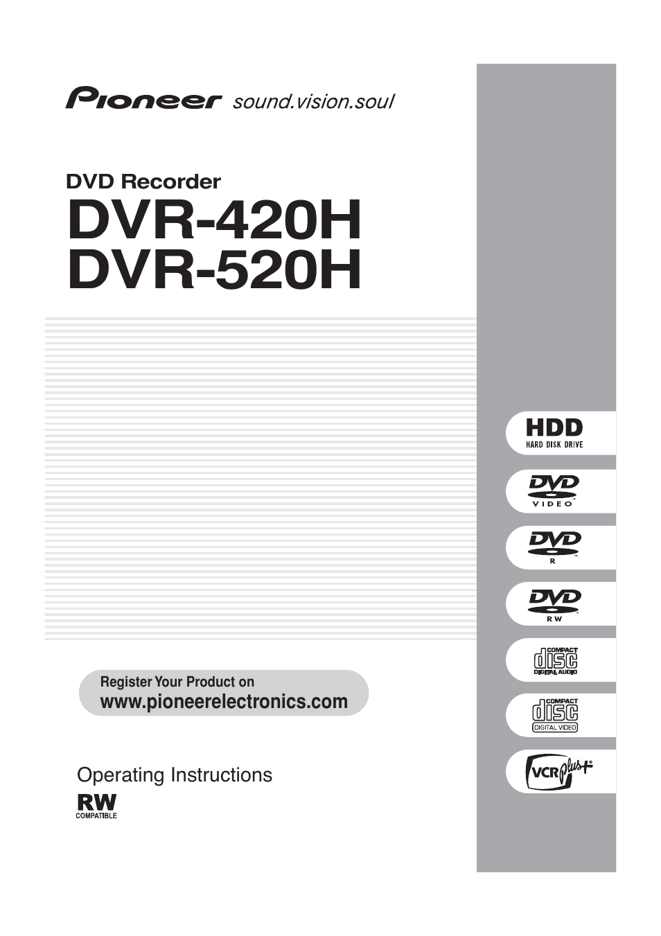 Pioneer DVR-520H User Manual | 126 pages