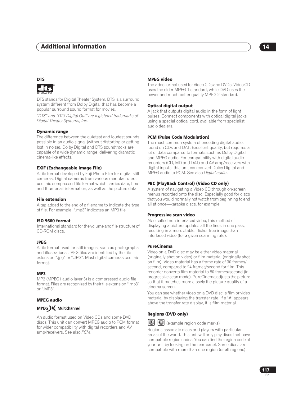 Additional information 14 | Pioneer DVR-520H User Manual | Page 117 / 126