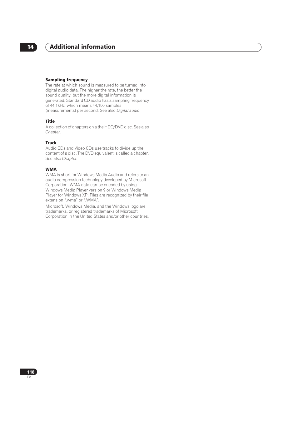 Additional information 14 | Pioneer DVR-520H User Manual | Page 118 / 126