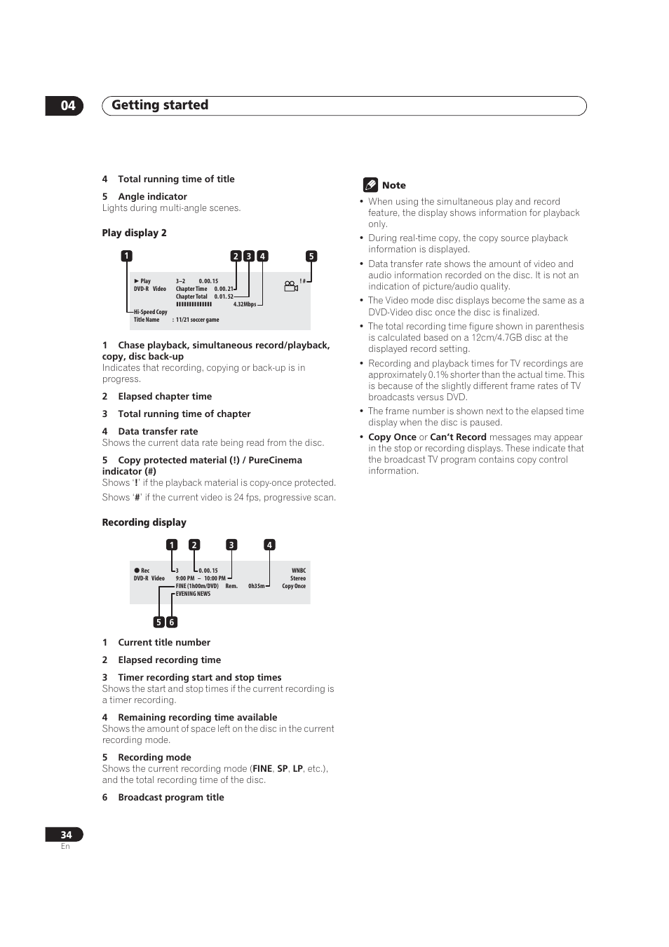Getting started 04 | Pioneer DVR-520H User Manual | Page 34 / 126