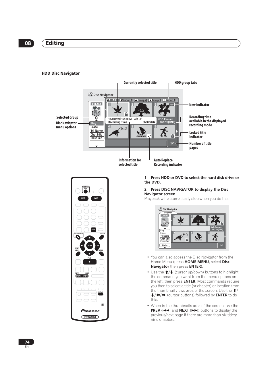 Editing 08 | Pioneer DVR-520H User Manual | Page 74 / 126