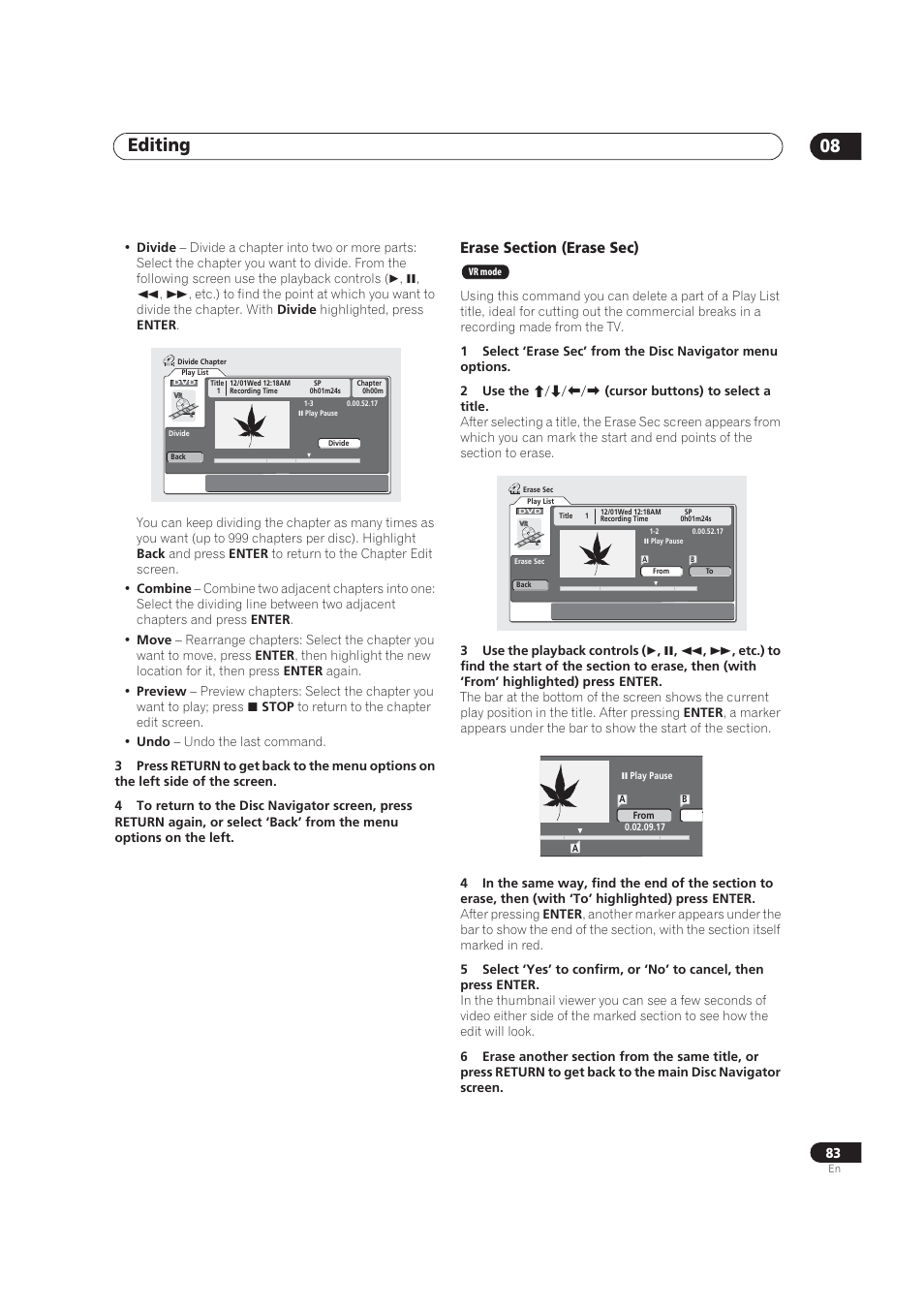 Editing 08 | Pioneer DVR-520H User Manual | Page 83 / 126