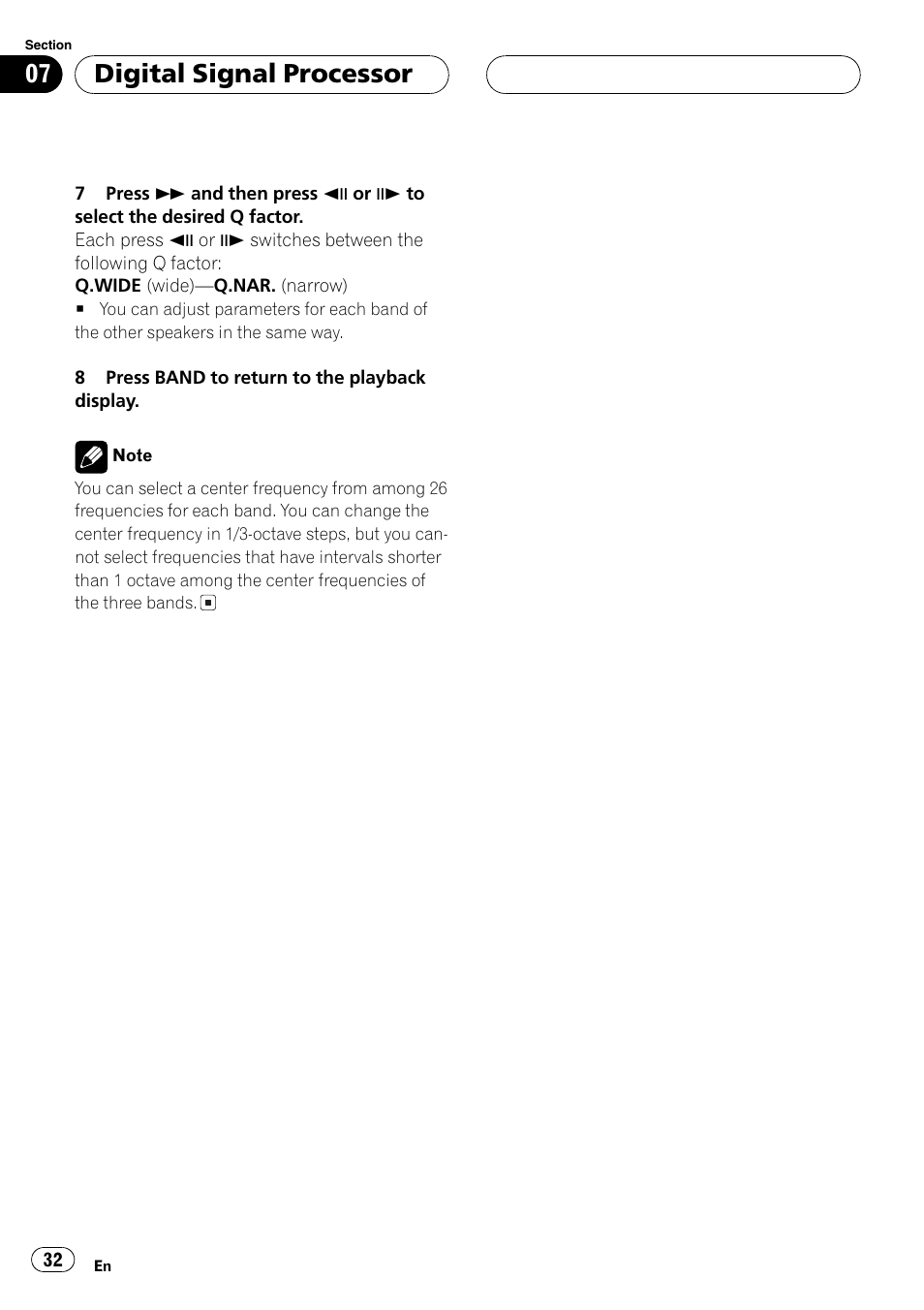 Digital signal processor | Pioneer AXM-P7650 User Manual | Page 32 / 42