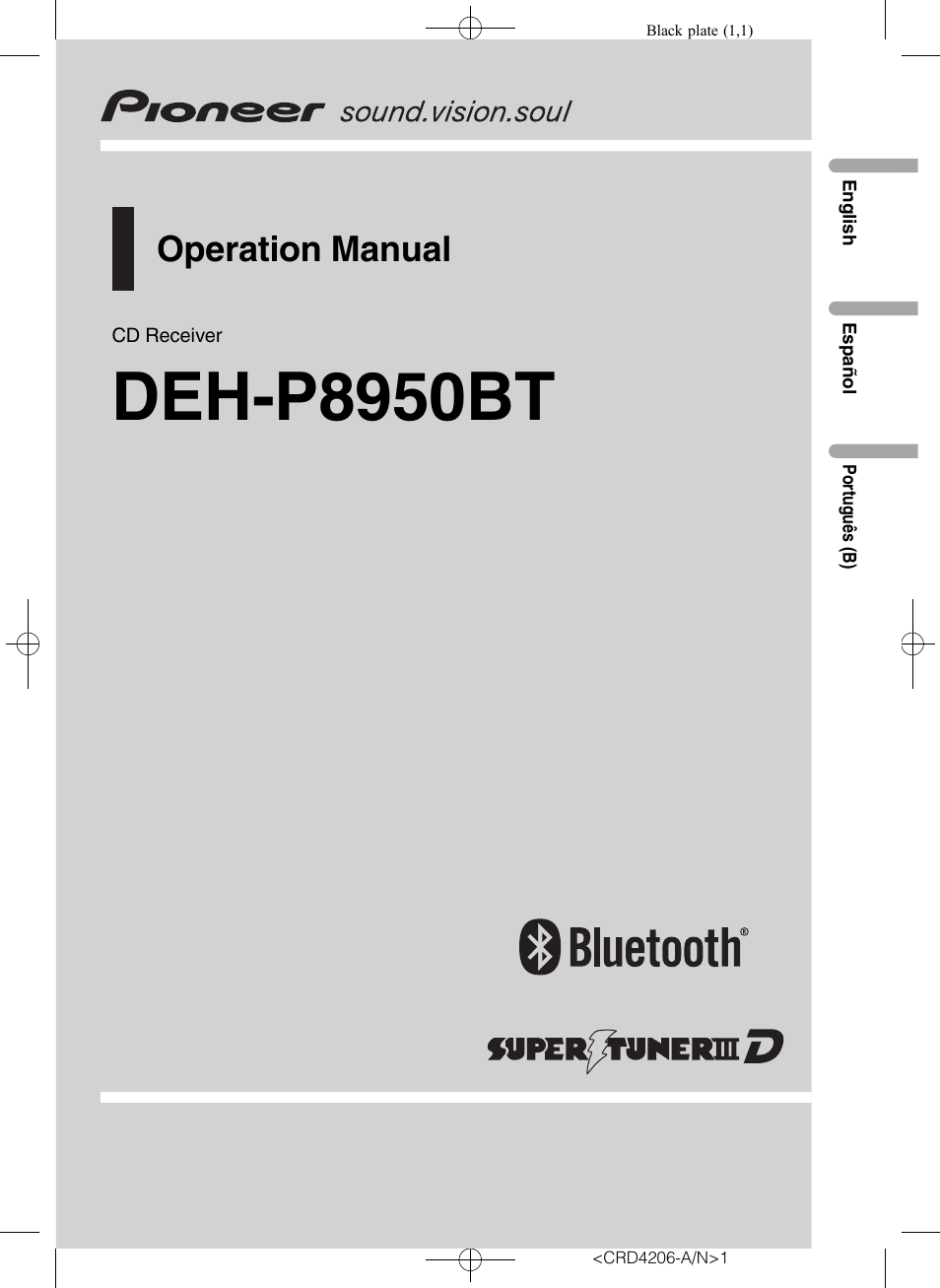 Pioneer Super Tuner III D DEH-P8950BT User Manual | 204 pages