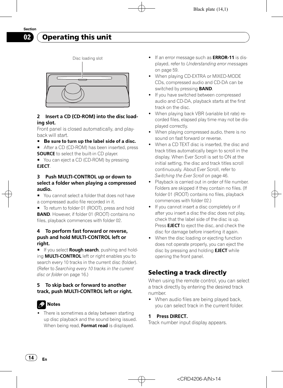 Selecting a track directly 14, Operating this unit, Selecting a track directly | Pioneer Super Tuner III D DEH-P8950BT User Manual | Page 14 / 204
