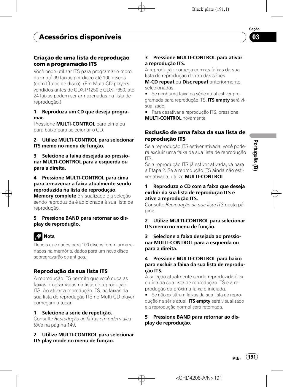 Acessórios disponíveis | Pioneer Super Tuner III D DEH-P8950BT User Manual | Page 191 / 204