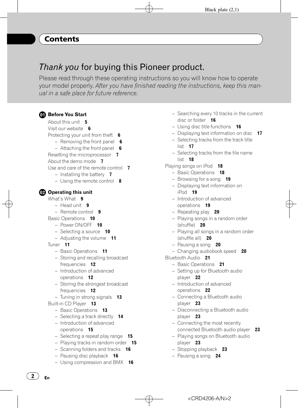 Pioneer Super Tuner III D DEH-P8950BT User Manual | Page 2 / 204