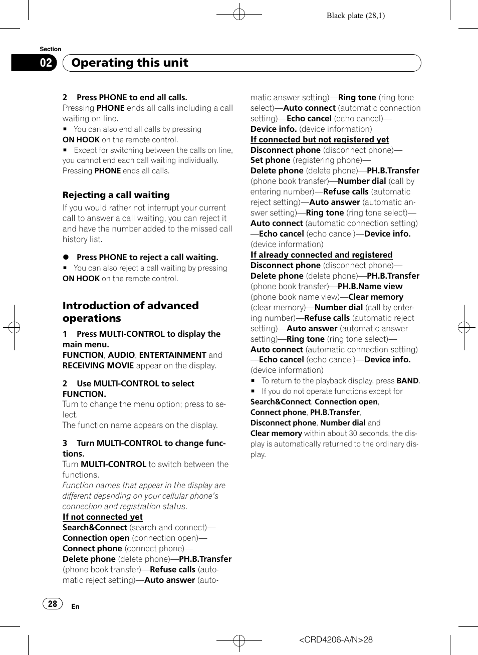 Introduction of advanced, Operations, Operating this unit | Introduction of advanced operations | Pioneer Super Tuner III D DEH-P8950BT User Manual | Page 28 / 204