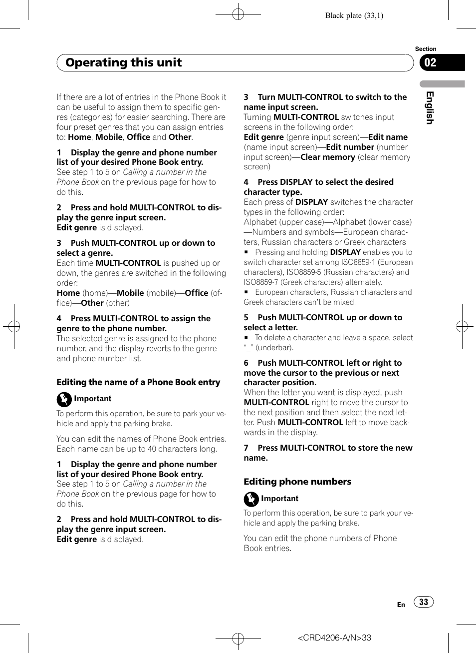 Operating this unit | Pioneer Super Tuner III D DEH-P8950BT User Manual | Page 33 / 204