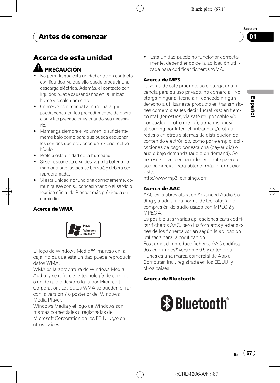 Antes de comenzar, Acerca de esta unidad | Pioneer Super Tuner III D DEH-P8950BT User Manual | Page 67 / 204
