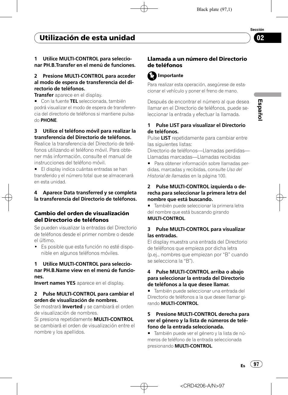 Utilización de esta unidad | Pioneer Super Tuner III D DEH-P8950BT User Manual | Page 97 / 204