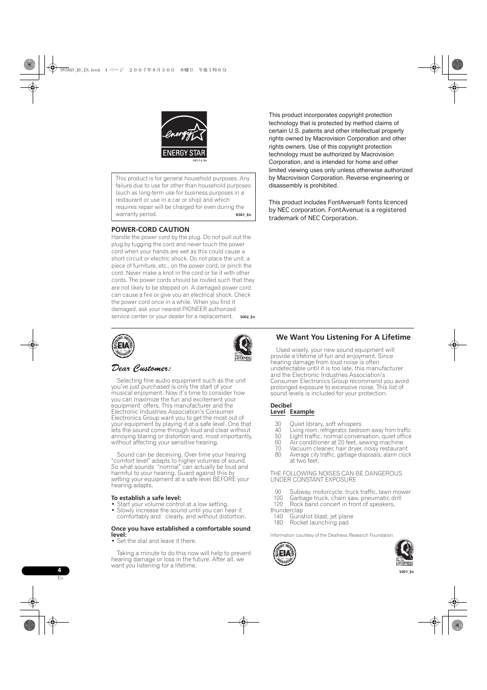 Pioneer DV58AV_KU_EN User Manual | Page 4 / 48