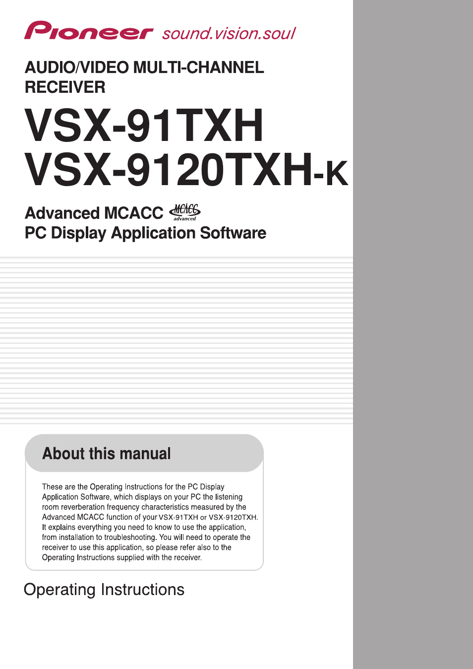 Pioneer VSX-9120TXH-K User Manual | 30 pages