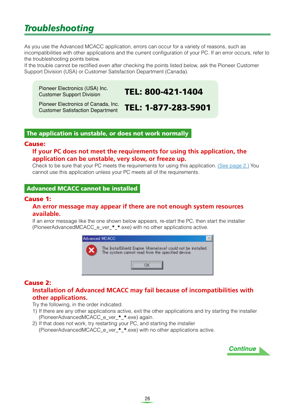 Troubleshooting | Pioneer VSX-9120TXH-K User Manual | Page 26 / 30