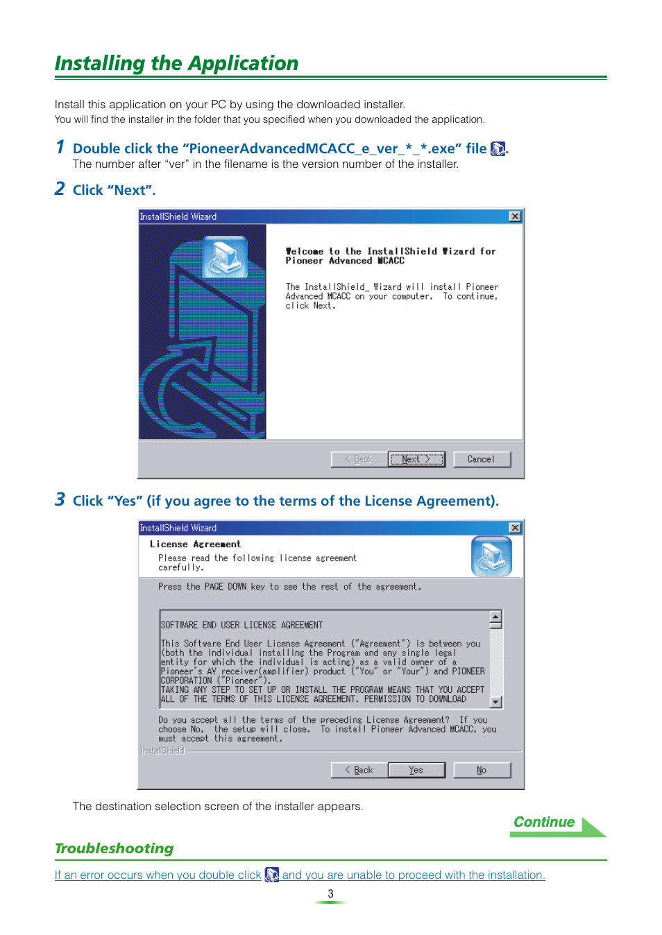 Installing the application | Pioneer VSX-9120TXH-K User Manual | Page 3 / 30