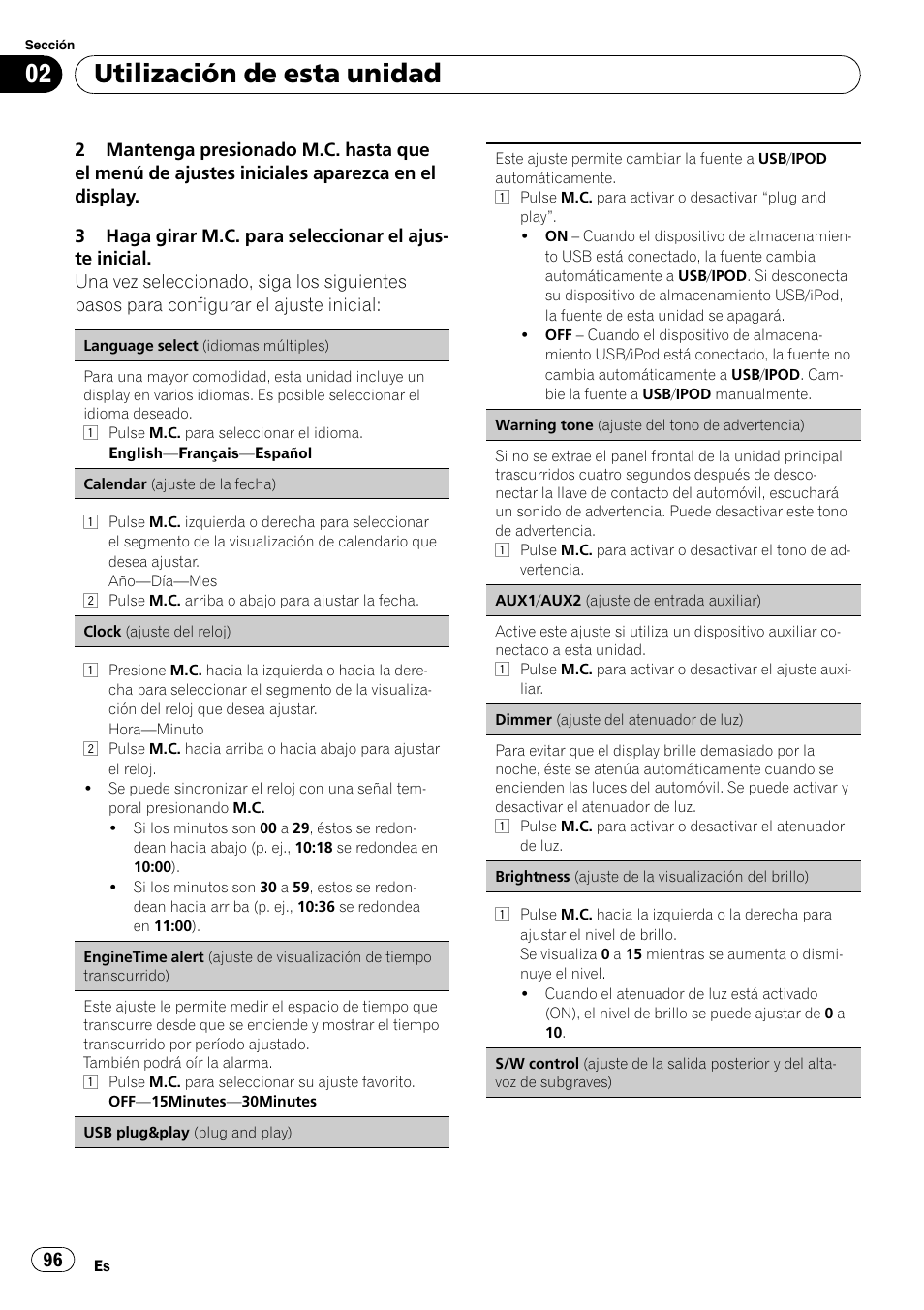 Utilización de esta unidad | Pioneer DEH P7200HD User Manual | Page 96 / 117