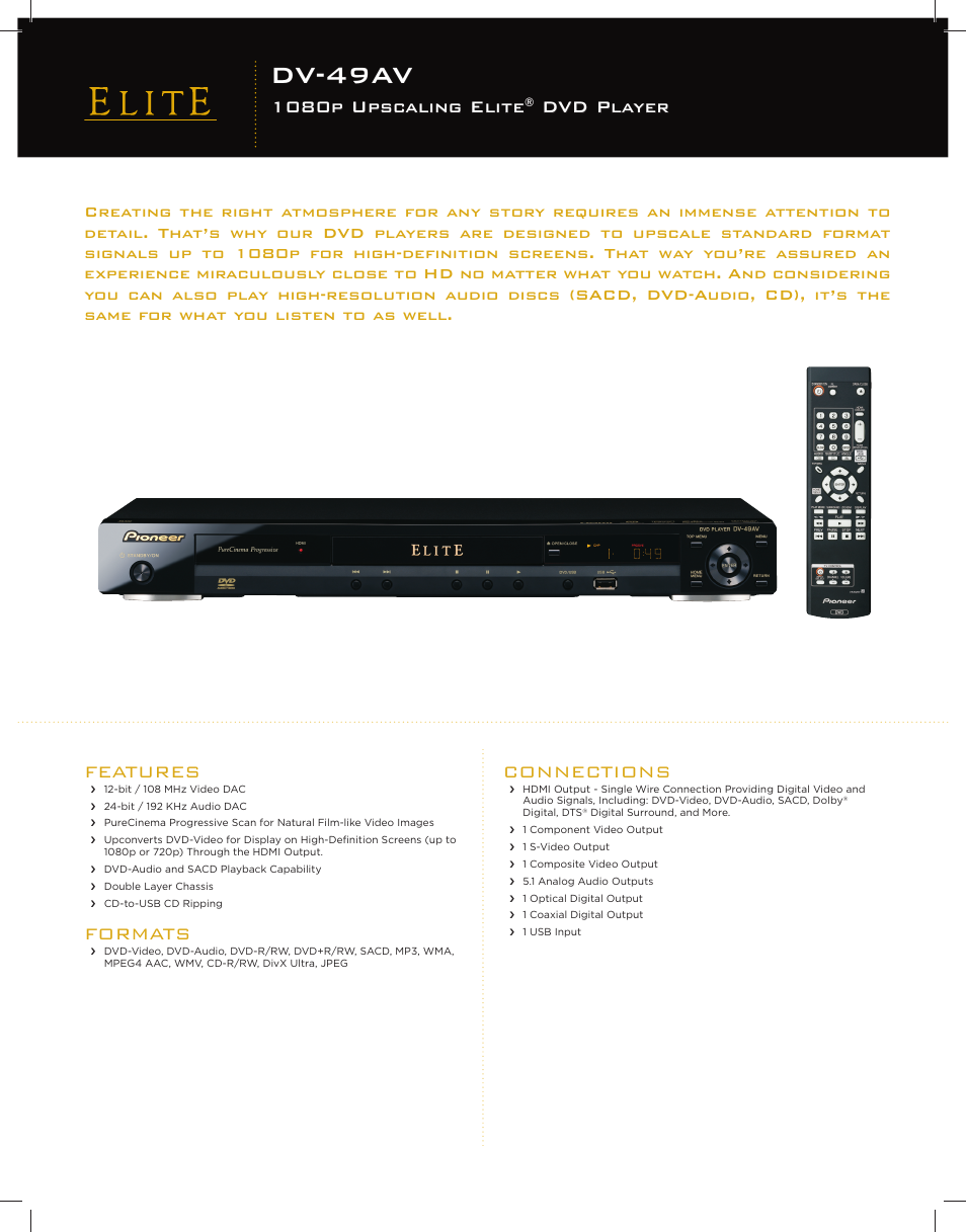 Pioneer DV-49AV User Manual | 2 pages