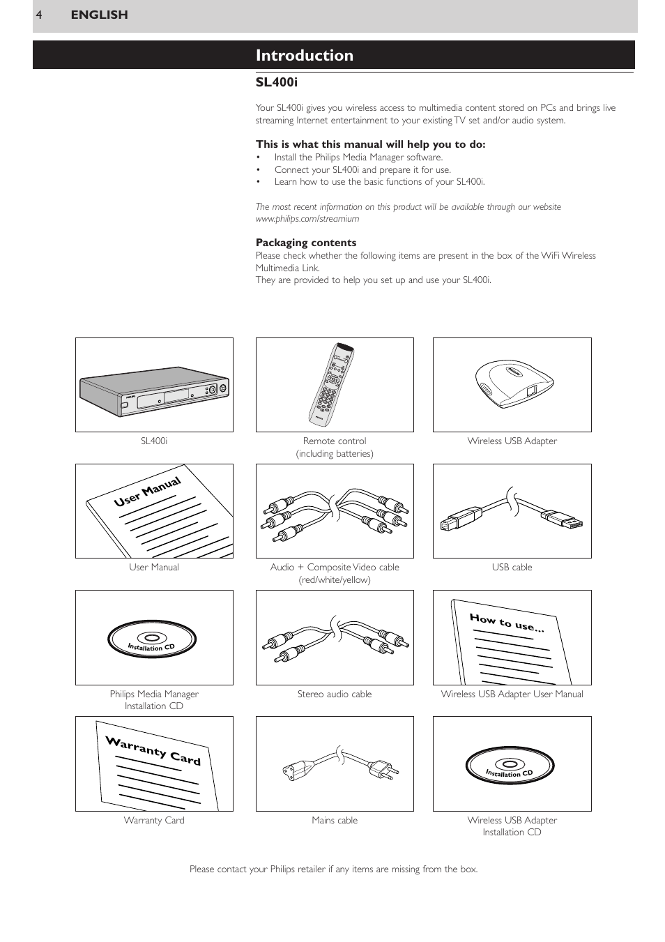 Introduction, Sl400i | Pioneer SL400I User Manual | Page 4 / 26