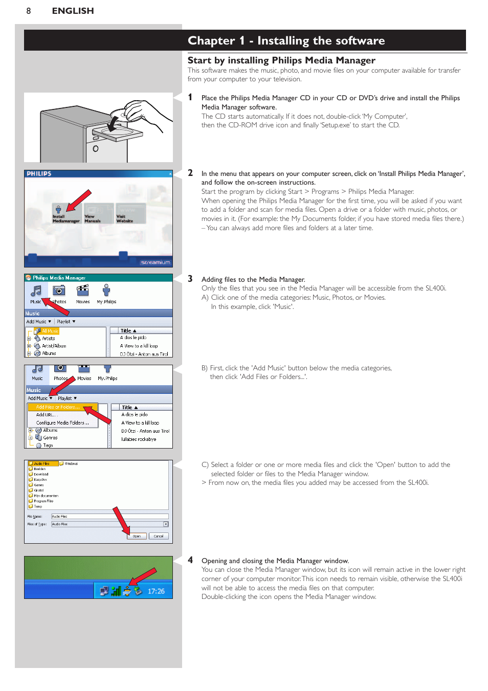 Chapter 1 - installing the software | Pioneer SL400I User Manual | Page 8 / 26