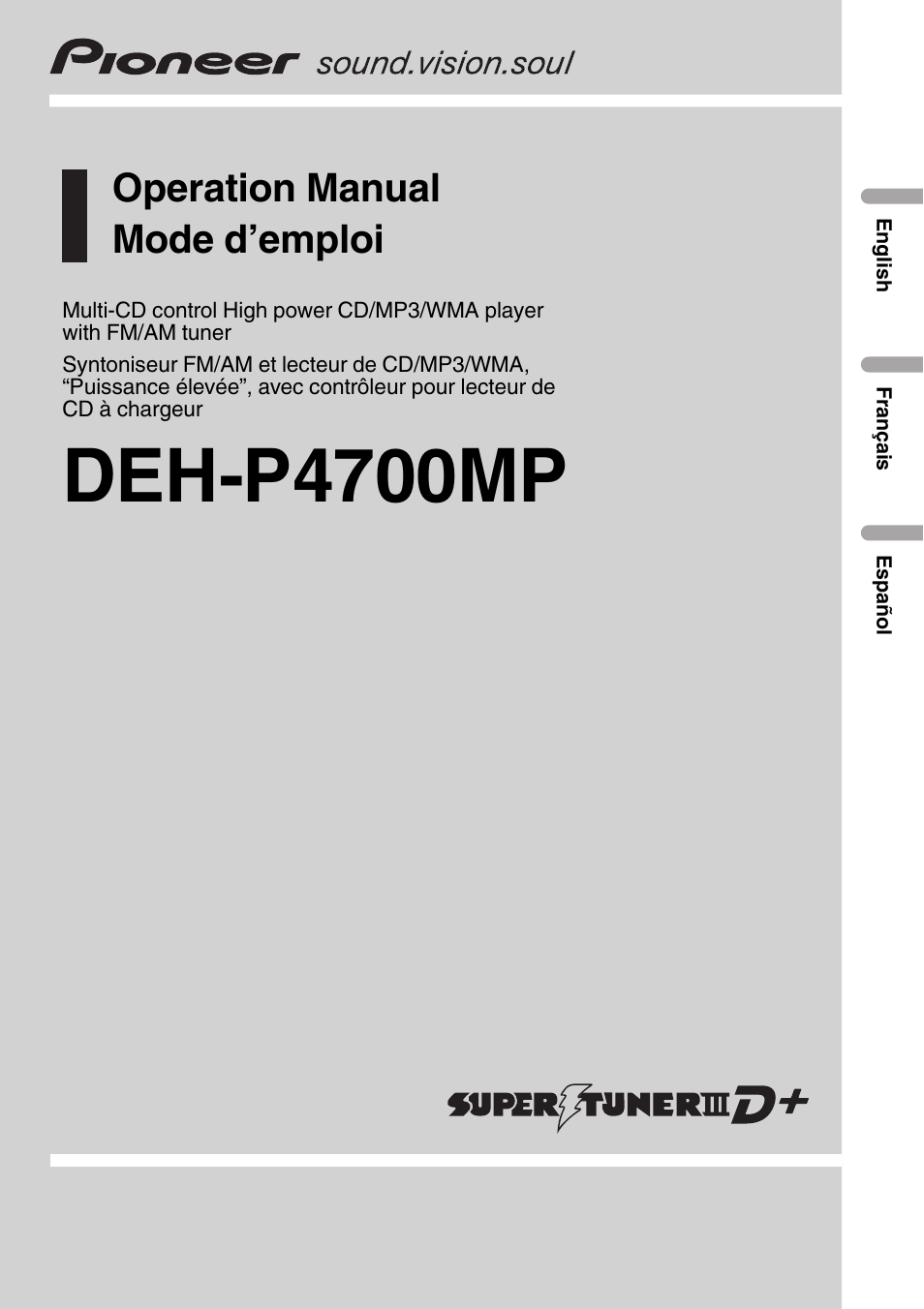 Pioneer DEH-P4700MP User Manual | 140 pages