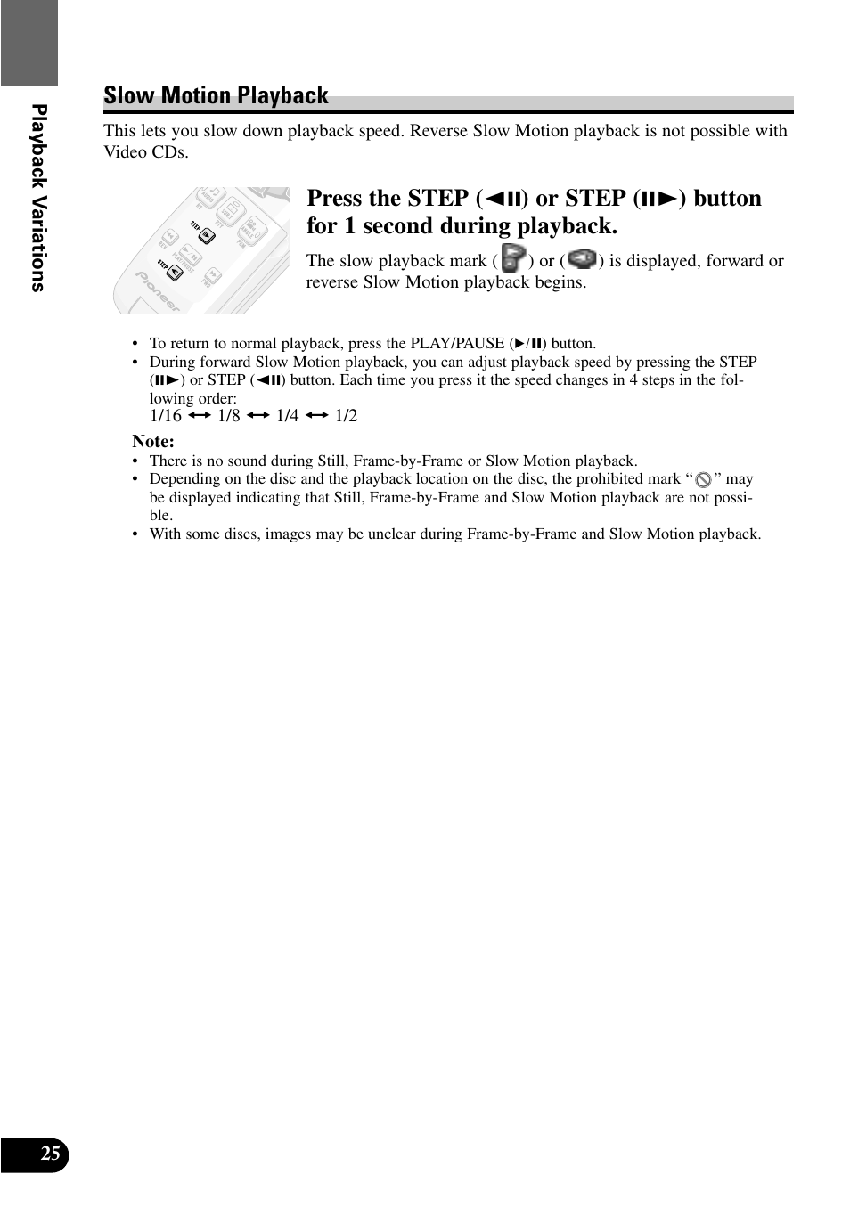 Slow motion playback | Pioneer XDV-P9 User Manual | Page 28 / 84