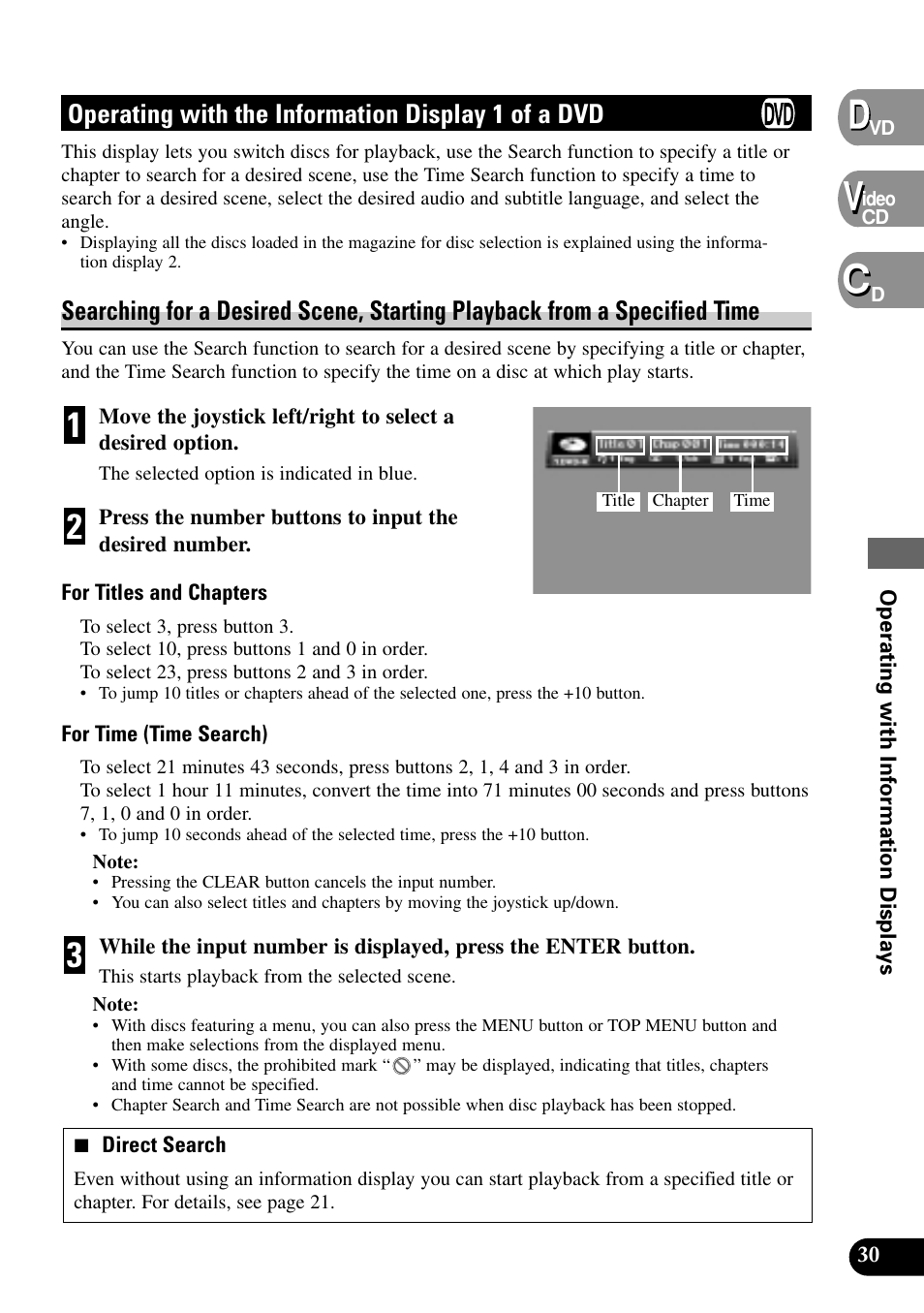 Operating with the information, Display 1 of a dvd, Operating with the information display 1 of a dvd | Pioneer XDV-P9 User Manual | Page 33 / 84
