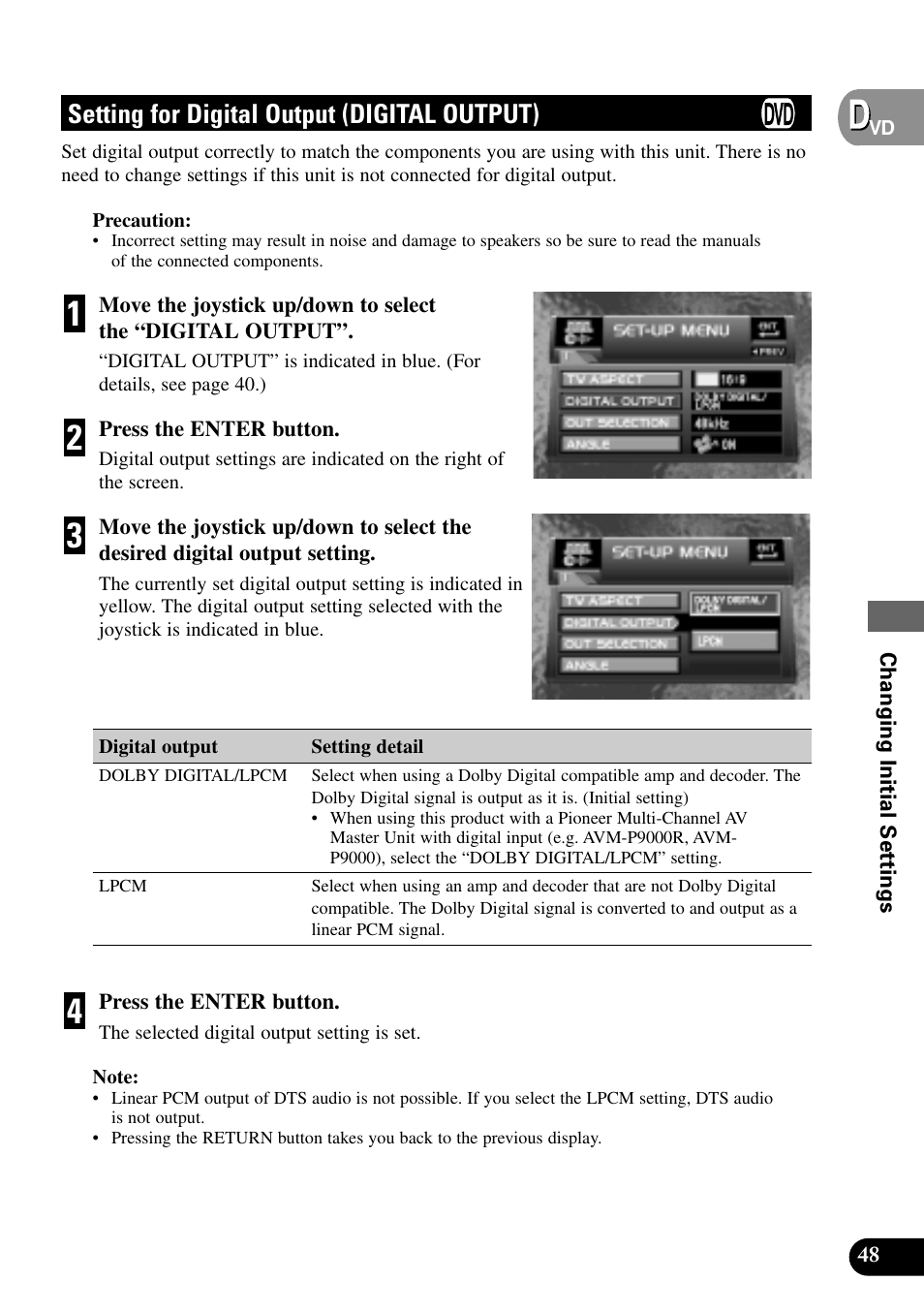 Setting for digital output, Digital output), Setting for digital output (digital output) | Pioneer XDV-P9 User Manual | Page 51 / 84