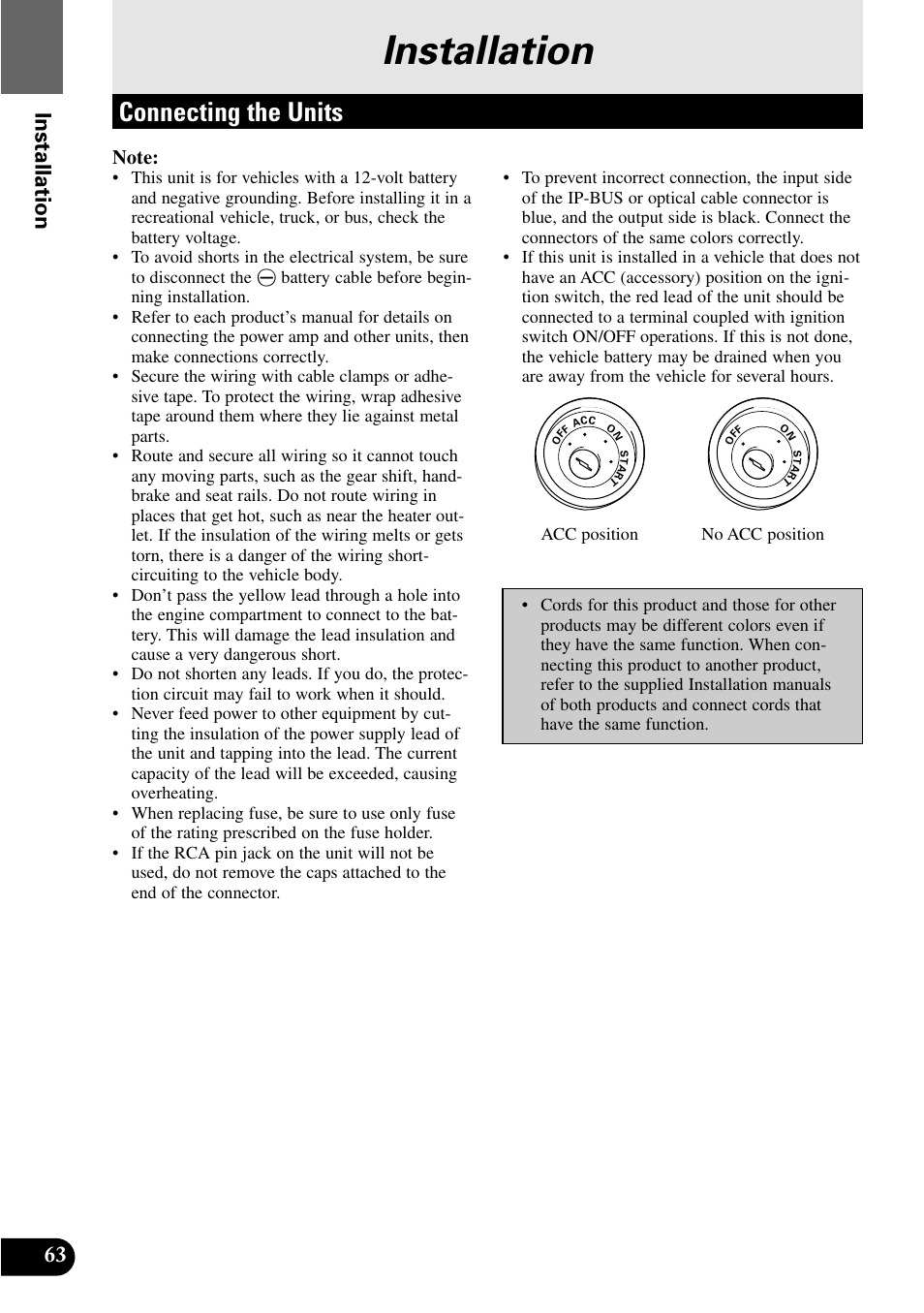 Installation, Connecting the units, 63 installation | Pioneer XDV-P9 User Manual | Page 66 / 84