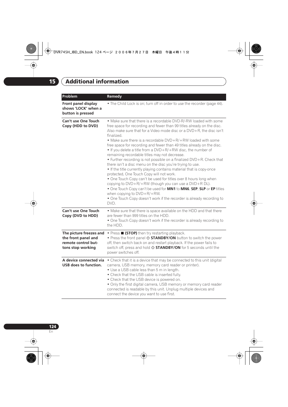 Additional information 15 | Pioneer DVR-745H-S User Manual | Page 124 / 136