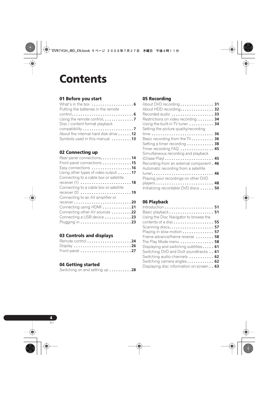 Pioneer DVR-745H-S User Manual | Page 4 / 136