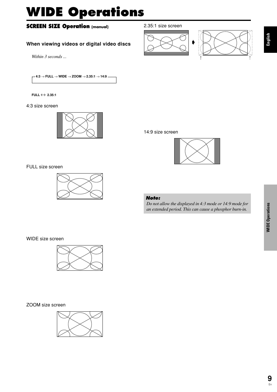 Wide operations | Pioneer PDP 424MV User Manual | Page 16 / 39
