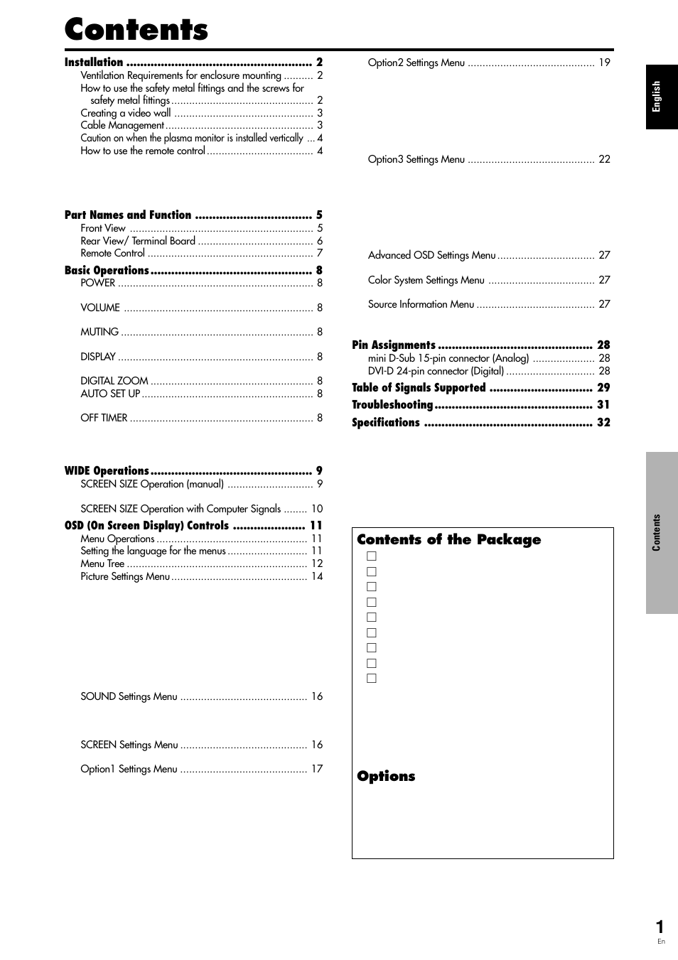 Pioneer PDP 424MV User Manual | Page 8 / 39