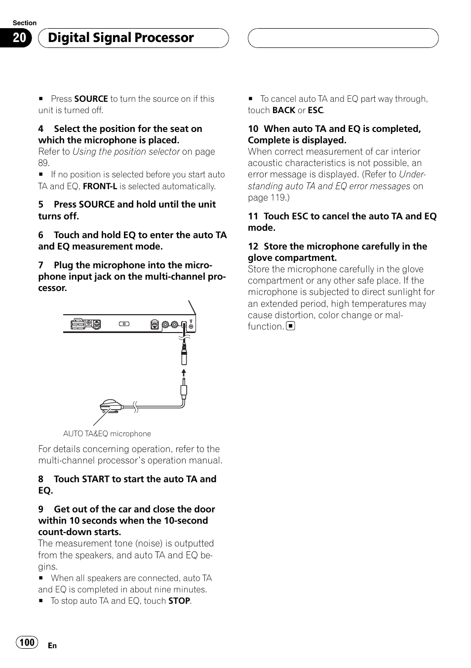 Digital signal processor | Pioneer AVH-P6800DVD User Manual | Page 100 / 133