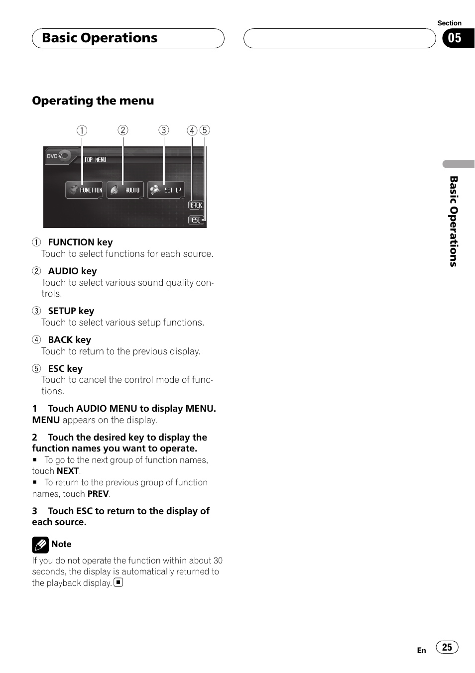 Basic operations | Pioneer AVH-P6800DVD User Manual | Page 25 / 133