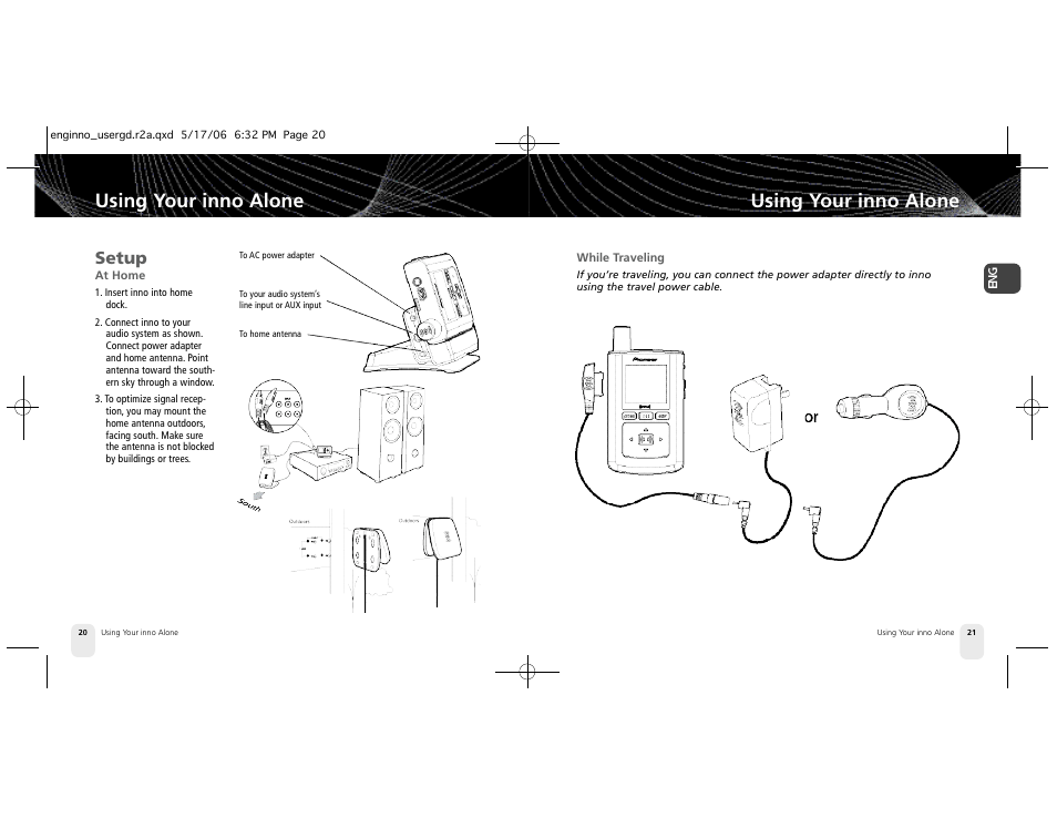 Using your inno alone, Setup | Pioneer Inno2BK GEX-INN02B User Manual | Page 11 / 47